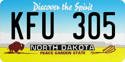 ND license plate KFU305