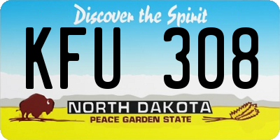 ND license plate KFU308
