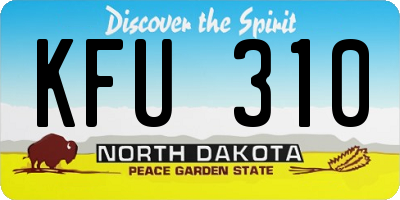 ND license plate KFU310