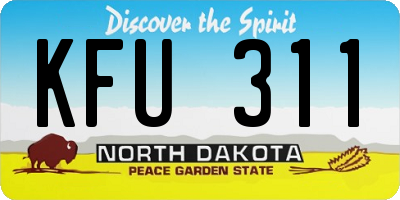 ND license plate KFU311