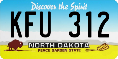 ND license plate KFU312