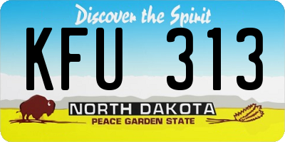 ND license plate KFU313