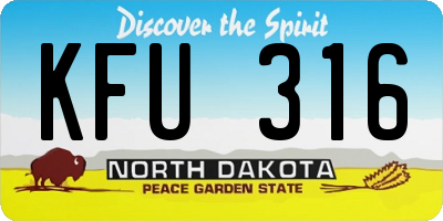 ND license plate KFU316