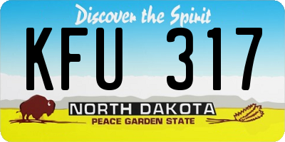 ND license plate KFU317