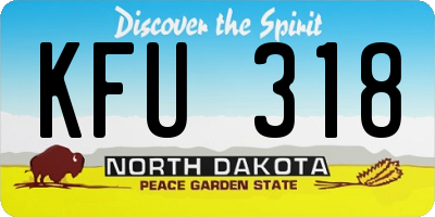 ND license plate KFU318