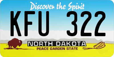 ND license plate KFU322