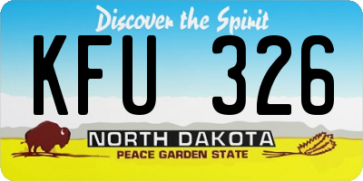 ND license plate KFU326