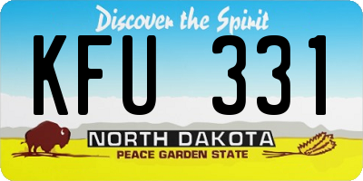 ND license plate KFU331