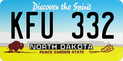 ND license plate KFU332