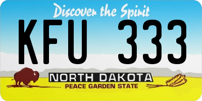 ND license plate KFU333