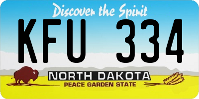 ND license plate KFU334