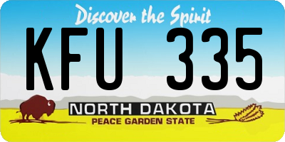 ND license plate KFU335