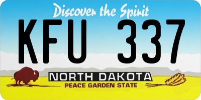 ND license plate KFU337