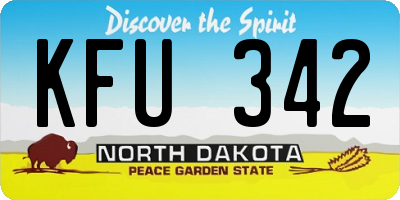 ND license plate KFU342