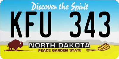 ND license plate KFU343