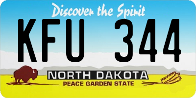 ND license plate KFU344