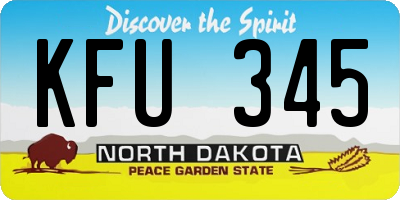 ND license plate KFU345