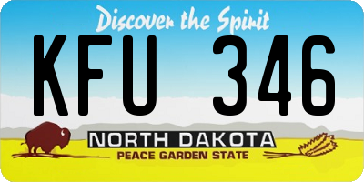 ND license plate KFU346