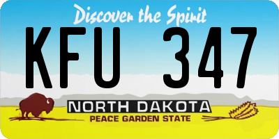 ND license plate KFU347