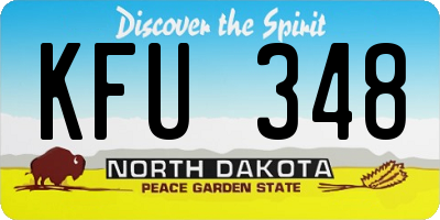 ND license plate KFU348