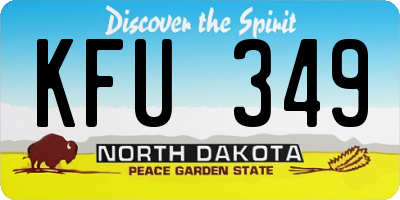 ND license plate KFU349