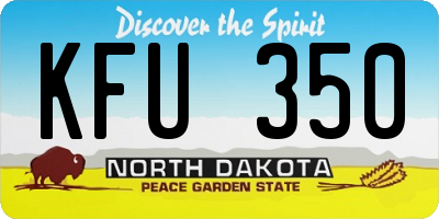 ND license plate KFU350