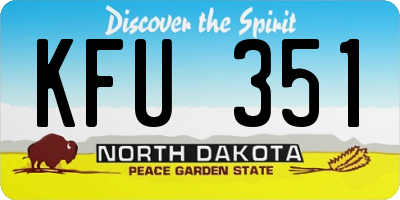 ND license plate KFU351