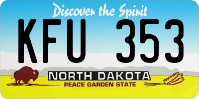ND license plate KFU353