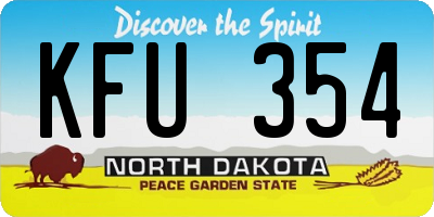 ND license plate KFU354