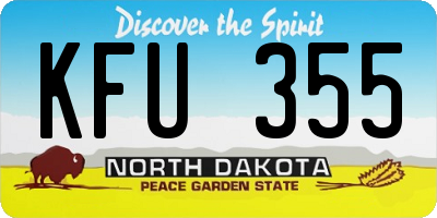ND license plate KFU355