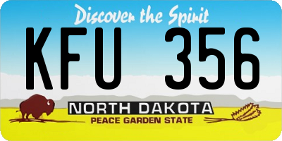 ND license plate KFU356