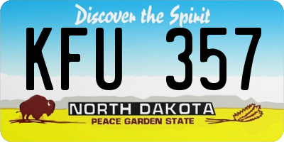 ND license plate KFU357