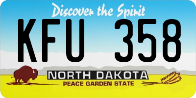 ND license plate KFU358