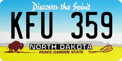 ND license plate KFU359