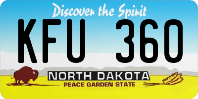 ND license plate KFU360