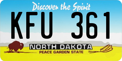 ND license plate KFU361