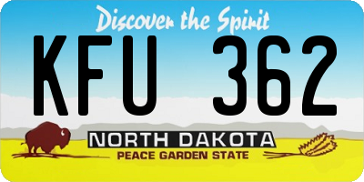 ND license plate KFU362