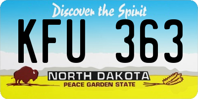 ND license plate KFU363