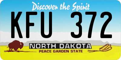 ND license plate KFU372