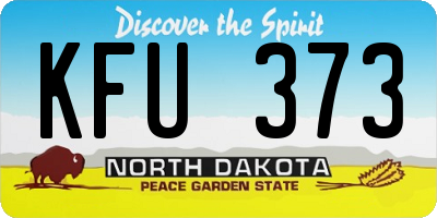 ND license plate KFU373