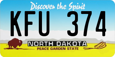 ND license plate KFU374