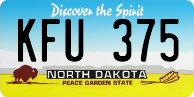 ND license plate KFU375