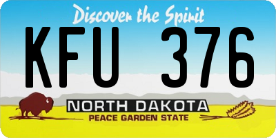 ND license plate KFU376