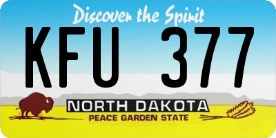 ND license plate KFU377