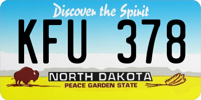 ND license plate KFU378