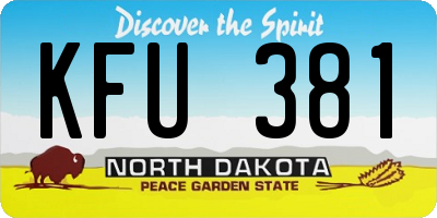 ND license plate KFU381