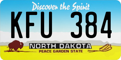 ND license plate KFU384