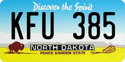 ND license plate KFU385