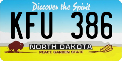 ND license plate KFU386
