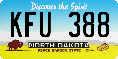 ND license plate KFU388
